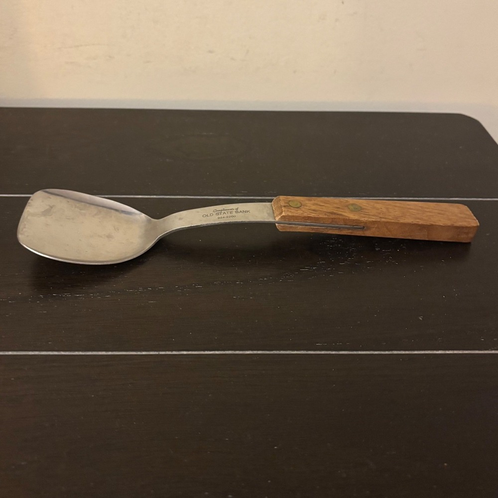 Vintage Ice Cream Spade | Old State Bank | Barlow Japan | Wood Handle | 9.5"
